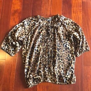 Women’s button down leopard print top / blouse